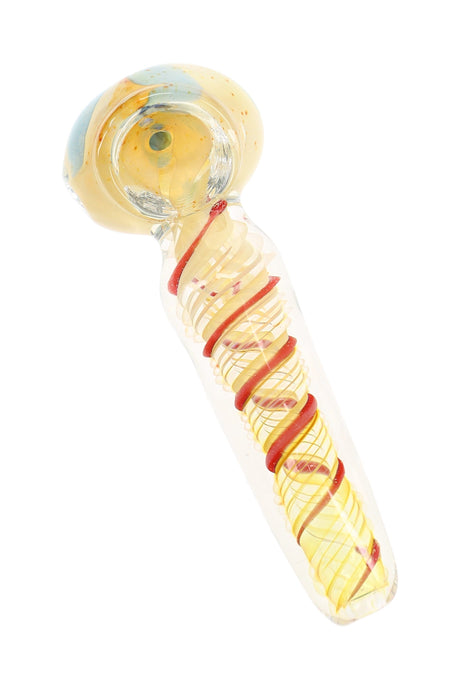 Silver Fumed Spiral Bubble Spoon Pipe Bubble Coil 3.5 inch