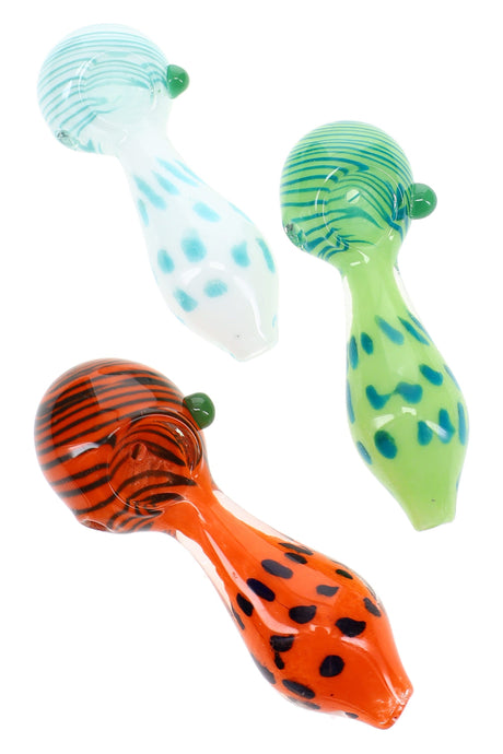 Bright Frit Striped Dot Spoon Pipe Dot Pop 4.5 inch alternate view