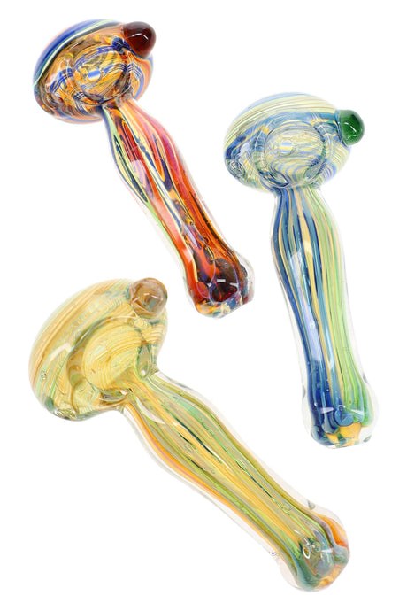 Silver Fumed Striped Spoon Pipe Ribbon Flash 4.5 inch alternate view