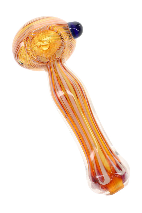 Silver Fumed Striped Spoon Pipe Ribbon Flash 4.5 inch