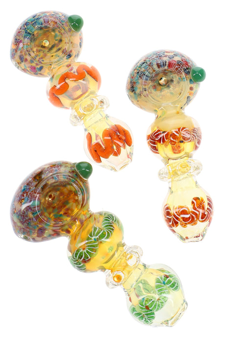 Silver Fumed Frit Ring Spoon Pipe Moon Halo 4 inch alternate view