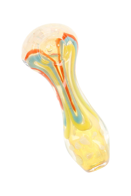 Color-Changing Squiggle Dot Spoon Pipe Dot Dash 4 inch