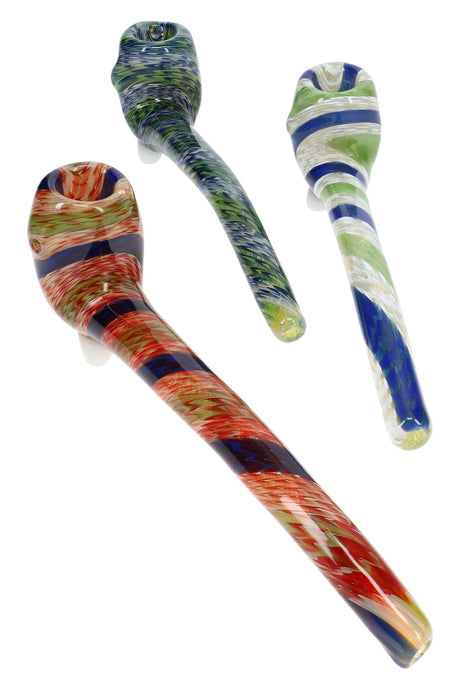 Reverse Swirl Color-Changing Glass Sherlock Pipe Orbit Twist 7.5 inch alternate view