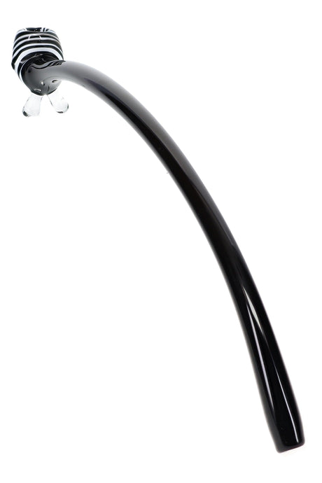 Long Colored Striped Glass Gandalf Pipe Wizard Wand 17 inch Black