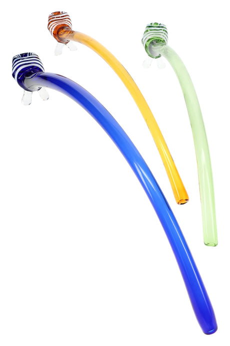 Long Colored Striped Glass Gandalf Pipe “Wizard Wand” – 17″