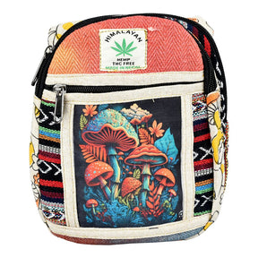 Threadheads Tie-Dye Mushroom Garden Patchwork Sling Bag front view on white background