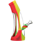 PILOT DIARY 8.6" Silicone-Glass Horn Bong w/ Colorful Sleeve & Glass Bowl