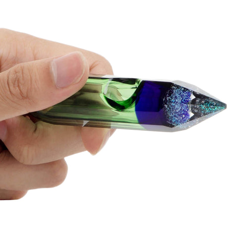PILOT DIARY Elegant Crystal Hand Pipe 4.5" - Borosilicate Glass in Assorted Gem Colors