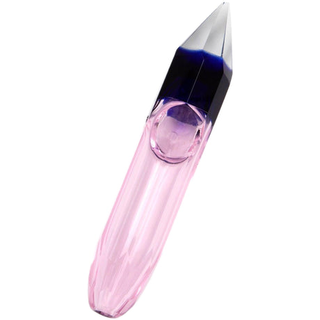 PILOT DIARY Elegant Crystal Hand Pipe 4.5" - Borosilicate Glass in Assorted Gem Colors