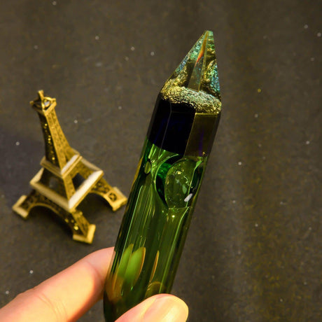 PILOT DIARY Elegant Crystal Hand Pipe 4.5" - Borosilicate Glass in Assorted Gem Colors