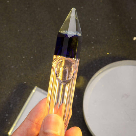 PILOT DIARY Elegant Crystal Hand Pipe 4.5" - Borosilicate Glass in Assorted Gem Colors