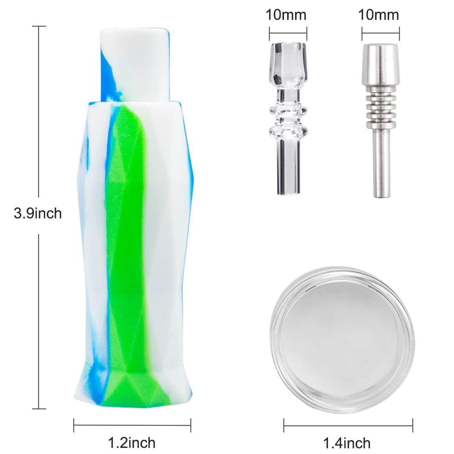 PILOT DIARY Portable Mini Nectar Collector Kit with Quartz & Titanium Nails - Multi-Color