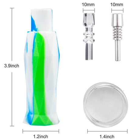 PILOT DIARY Portable Mini Nectar Collector Kit with Quartz & Titanium Nails - Multi-Color