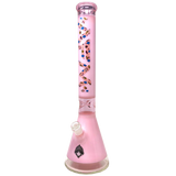 AFM 18" Max Beaker Pink Glass Bong with Showerhead Perc, Front View on White Background