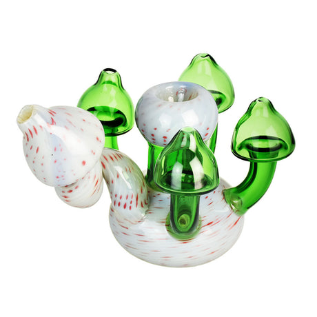 Corkscrew Shroom Bubbler Pipe - 6.5" with Colored Glass - Front View