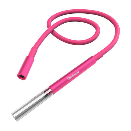 Stündenglass Kompact Infuser Water Pipe in Pink, 11.25" with Ceramic Insert and Quartz Bucket