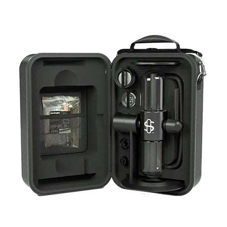 Stündenglass Kompact Infuser Water Pipe with accessories in carrying case, front view