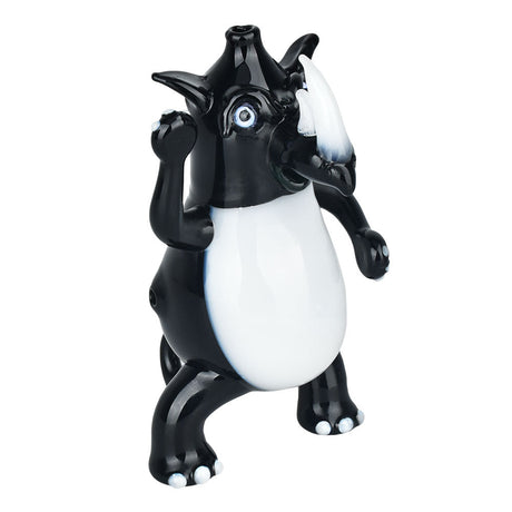 5.25" Rhino Hand Pipe in Borosilicate Glass, Front View on Seamless White Background