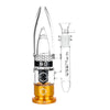 US Caliber Designs .50 Water Pipe in Gold, 9.25" Tall, 19mm Female Joint, Bullet-Shaped, Front View