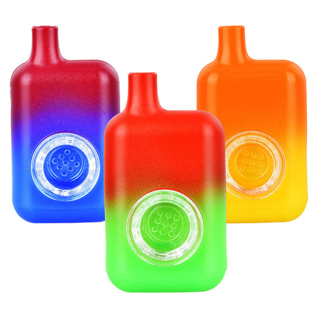 Colorful Disposable Vape Bar Silicone Hand Pipes - 3" Front View