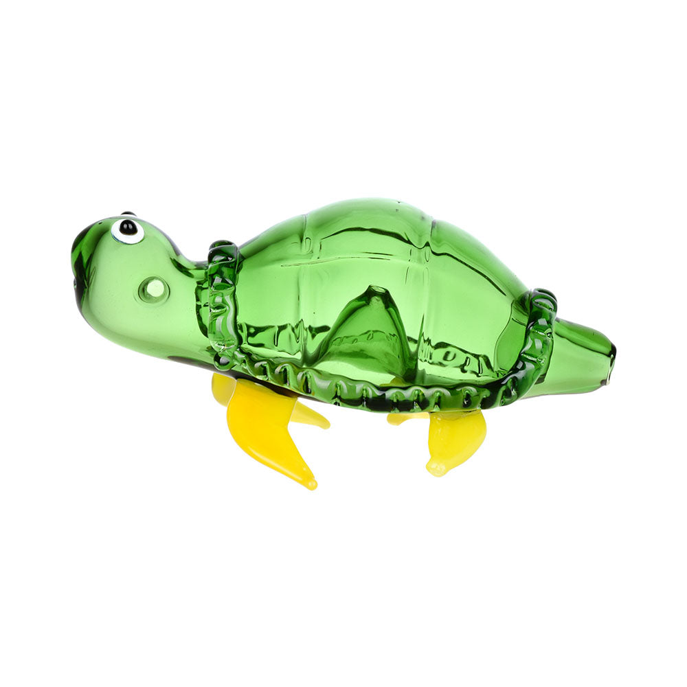 Lounging Loggerhead Glass Hand Pipe - 4" - Borosilicate Colored Glass, Top View