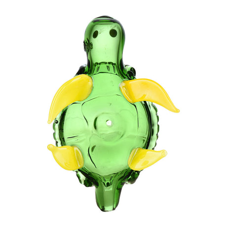 Lounging Loggerhead Glass Hand Pipe - 4" - Top View on White Background