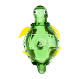 Lounging Loggerhead Glass Hand Pipe - 4" Borosilicate Glass, Top View on White Background