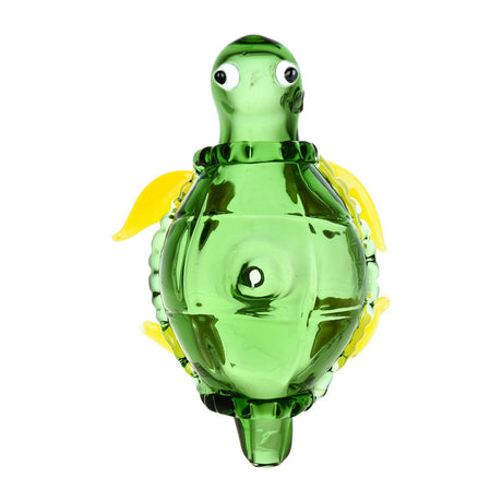 Lounging Loggerhead Glass Hand Pipe - 4" Borosilicate Glass, Top View on White Background