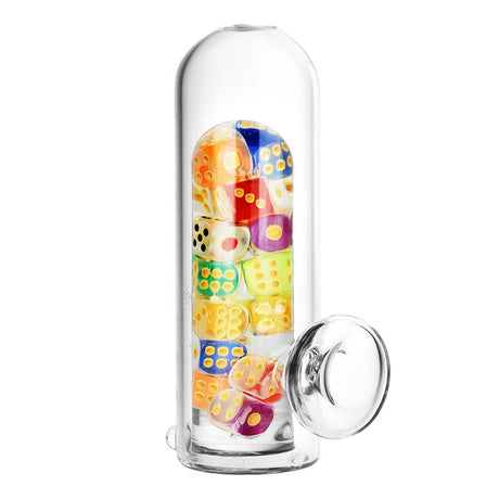 Feelin' Lucky Glass Hand Pipe, 5.25" with colorful borosilicate design, side view on white background