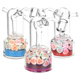 Hug Me Tender Glass Dab Rigs with Quartz Buckets, 14mm Female Joint, in Various Colors