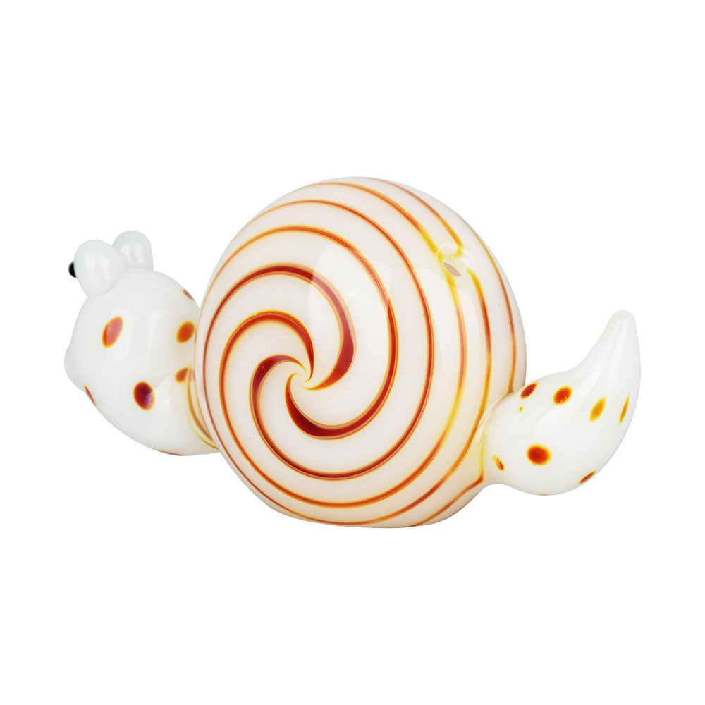 Colorful Spun Snail Glass Hand Pipe with Borosilicate Design, 4 inches, Side View