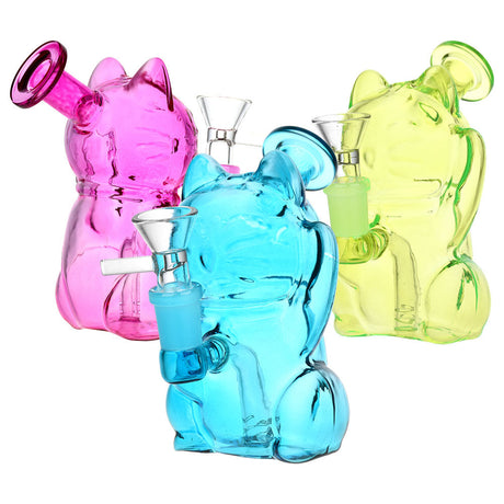 5PC SET Purr Purr Pass Glass Water Pipes in Assorted Colors, 14mm Female Joint, Borosilicate