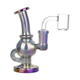 Electroplated Glass Ball Rig with 14mm Female Joint, Side View, Ideal for Concentrates