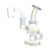 Electroplated Glass Ball Dab Rig with Colorful Reflective Finish - 4.75" 14mm Female Joint