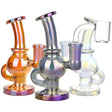 Electroplated Glass Ball Dab Rigs in Various Colors with 14mm Female Joint - Front View