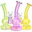 Assorted Mini Epiphany Electroplated Glass Water Pipes - 6.5" with 14mm Female Joint