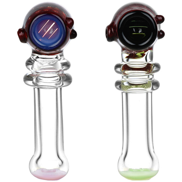 Rings of Delight Honeycomb Spoon Pipes, 4.75" with Colorful Glass Detail, Front View