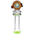 Future Shock Honeycomb Spoon Pipe, 5", with Borosilicate Colored Glass, Front View