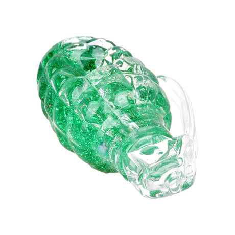 Glitter Grenade Glycerin Glass Hand Pipe, 3.5", Borosilicate, Colored Glass, Top View