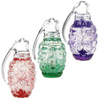 Glitter Grenade Glycerin Glass Hand Pipes in Red, Green, Purple - Borosilicate, 3.5"