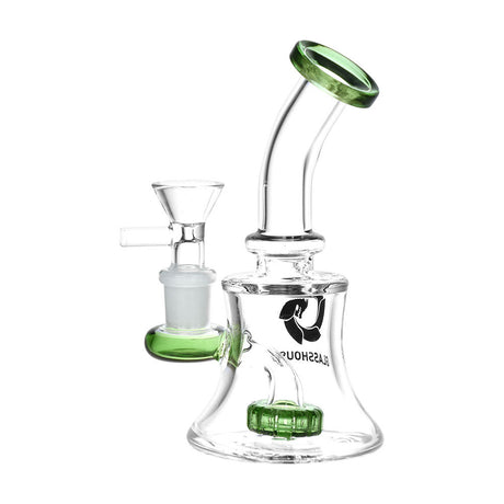 Glass House Disc Perc Glass Water Pipe - 5.5" / 14mm F / Colors Vary