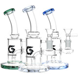 Glass House Bent Neck Glass Water Pipe - 6.75" / 14mm F / Colors Vary