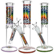 Lofty Visions Straight Tube Glass Water Pipes with colorful designs, 14mm Female - Front View