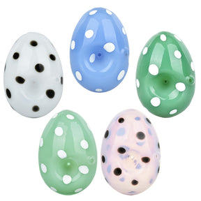 5PC Set of Dino Egg Glass Hand Pipes by Glass City in Assorted Colors, Top View