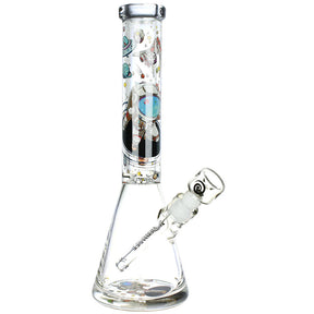 Wormhole Lost In Space Beaker Water Pipe - 14.75" with Astral Design - Front View