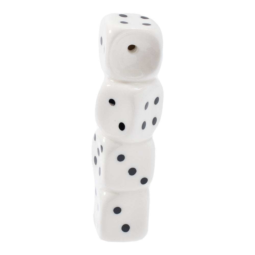 Wacky Bowlz Dice Ceramic Hand Pipe - Unique Dice Stack Design - 3.75" Easy Grip