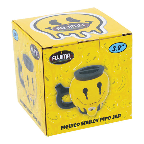 Fujima Melted Smiley Ceramic Hand Pipe in Box - Compact 3.9" Easy to Carry