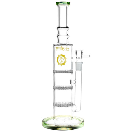 Chakra 12" Honeycomb Perc Glass Water Pipe with clear borosilicate glass and 14mm male slide