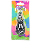 Wacky Bowlz Black Cat Ceramic Hand Pipe - 4" Front View on Colorful Packaging