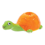 Wacky Bowlz Sea Turtle Ceramic Pipe - Front View on White Background